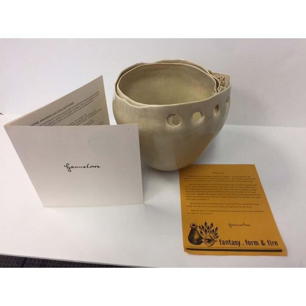 Hannelore Fasciszewski Sculptural Porcelain Bowl 1981 Modern Organic